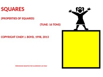 Preview of PROPERTIES OF SQUARES SONG