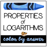 PROPERTIES of LOGARITHMS - color by number