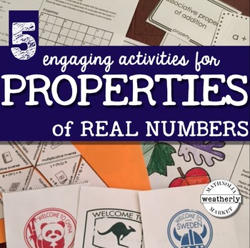 Preview of PROPERTIES of REAL NUMBERS - 5 ACTIVITIES