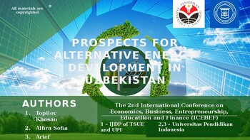 Preview of PROSPECTS FOR ALTERNATIVE ENERGY DEVELOPMENT IN UZBEKISTAN