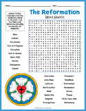 PROTESTANT REFORMATION Word Search Puzzle Worksheet Activity