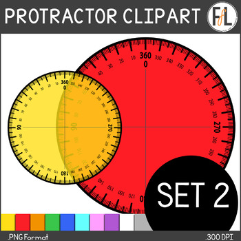 Preview of PROTRACTORS Clipart, Set 2 - Full Circles