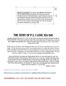 Preview of PS I Love You Day Activity