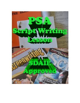 Preview of PSA Script Writing Lesson - SDAIE Approved