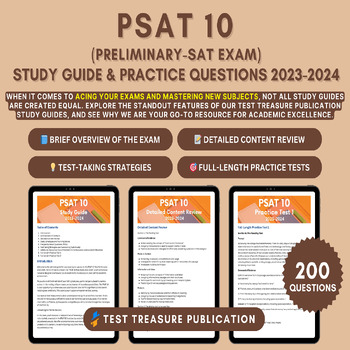 Preview of PSAT 10 Study Guide 2023-24: PSAT 10 Prep Book for Reading, Writing, and Math