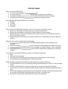 Preview of PSAT/SAT Reading Guided Notes & Debrief