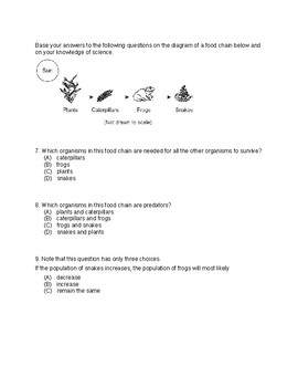 PSSA Fourth Grade Biological Science Question Review by Miss Aditch