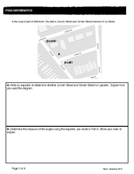 Preview of PSSA Style Open-Ended Geometry -- Parallel Lines