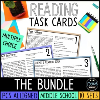 Preview of ELA Task Cards Bundle | Reading Comprehension | PDF & Digital