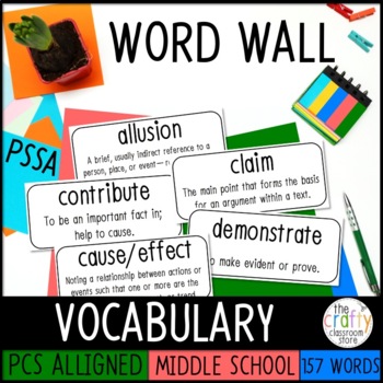 Preview of PSSA Reading Test Prep Vocabulary | Word Wall