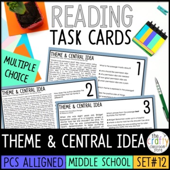 Preview of Theme and Central Idea Task Cards | PDF & Digital