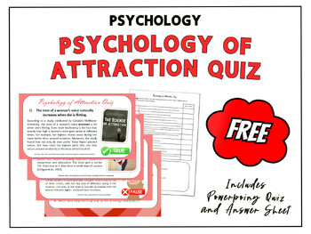 Preview of PSYCHOLOGY OF ATTRACTION QUIZ/VALENTINE'S DAY QUIZ