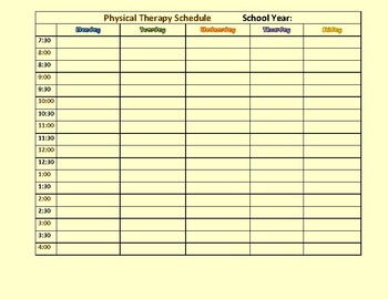 Preview of PT Schedule-BLANK