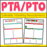 PTA & PTO: Monthly Newsletters | Editable