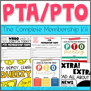 Preview of PTA & PTO: The Complete Membership + Recruitment Pack | Editable