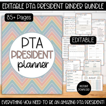 Preview of PTA President Binder, Editable Canva PTA Bundle, PTA Membership Form, pta flyer