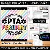 PTA President Binder Planner Bundle, Membership Forms News