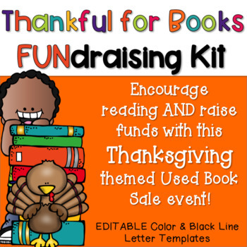 Preview of PTO PTA School Fundraiser Kit Thanksgiving Book Sale