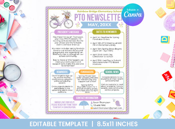 Preview of PTO/PTA Monthly Newsletter Template for May - Easter Flyer - PTNWSL