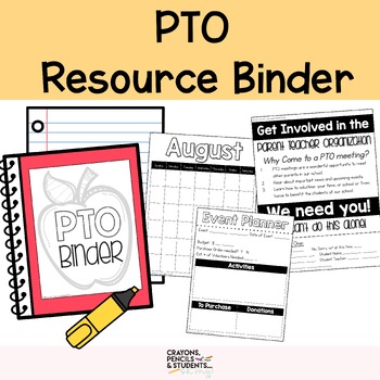 Preview of PTO / PTA Organizational Binder