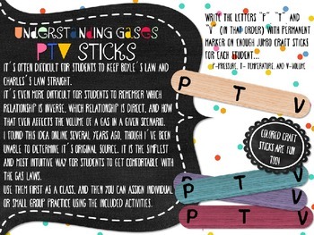 Ptv Sticks Gas Laws Review Activity By Sci Fi Mama Tpt