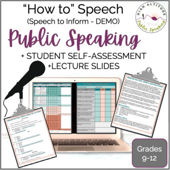 Preview of PUBLIC SPEAKING Demonstration Speech + Lecture & Student Self-Assessment