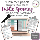 PUBLIC SPEAKING Demonstration Speech + Lecture & Student S