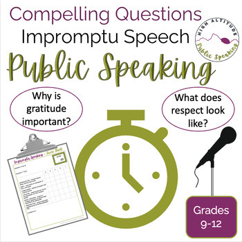 Preview of PUBLIC SPEAKING Impromptu Speech | Complete Unit | Question Topics