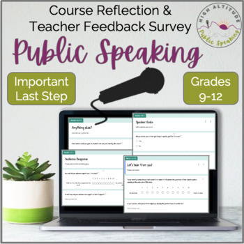 Preview of PUBLIC SPEAKING Speech Course Reflection + Feedback for Instructor (Course End)