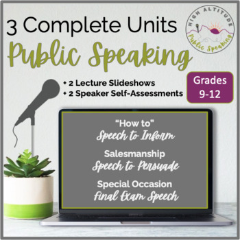 Preview of PUBLIC SPEAKING Speech Presentations (3) + Lectures and Student Self-Assessments