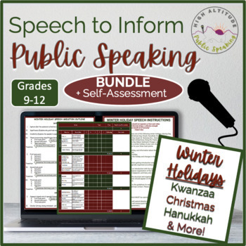 Preview of PUBLIC SPEAKING Speech to Inform (Christmas & Winter Holiday) + Self-Assessment