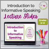 PUBLIC SPEAKING Speech to Inform Lecture Slides | Informat