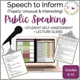 PUBLIC SPEAKING Speech to Inform +Lecture Slides & Self-As