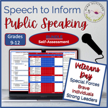 Preview of PUBLIC SPEAKING Speech to Inform - Veterans Day + Self-Assessment | Informative