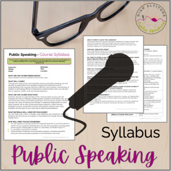 Preview of PUBLIC SPEAKING Syllabus