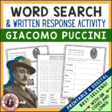 PUCCINI Music Word Search and Biography Research Activity 