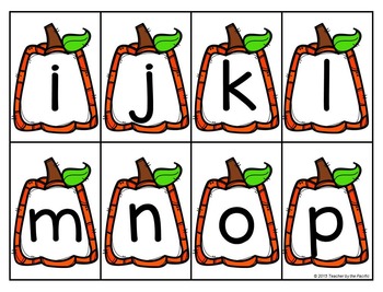 PUMPKIN ABCs | Alphabet Cards | Lowercase and Uppercase Letters | TPT