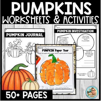 Preview of All About PUMPKINS Activities Crafts | Life Cycle | Math and Literacy Worksheets