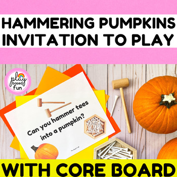 Preview of PUMPKIN INVITATION TO PLAY PRINTABLE, PLAY BASED KINDERGARTEN CENTER, FINE MOTOR