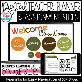 Preview of PUMPKIN PATCH Digital Planner for Teachers BLENDED and DISTANCE LEARNING