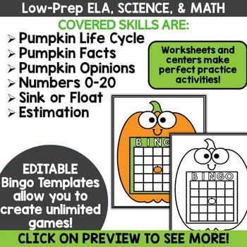 Pumpkin Science Activities Kindergarten and First Grade by Oink4PIGTALES