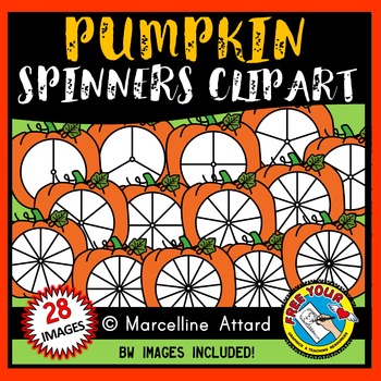 Preview of PUMPKIN SPINNERS CLIPART FOR AUTUMN / FALL ACTIVITIES OR THANKSGIVING