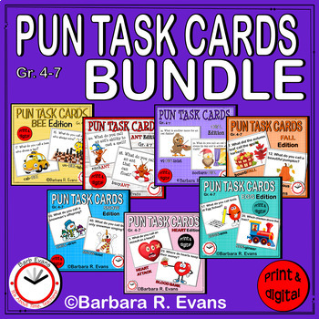 Preview of PUN TASK CARDS BUNDLE Research Critical Thinking