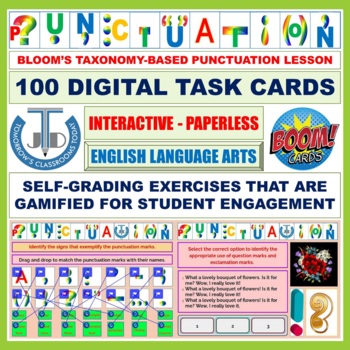 Preview of PUNCTUATION - CONVENTIONAL SIGNS IN ENGLISH GRAMMAR: 100 BOOM CARDS