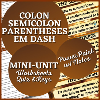 Preview of PUNCTUATION | Colon Semicolon Parentheses Em Dash | MINI-BUNDLE