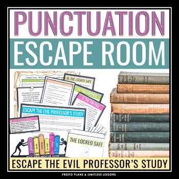 Preview of Punctuation Escape Room Grammar Game - Comma, Semi-Colon, Apostrophe, & Colon