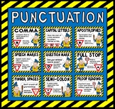 PUNCTUATION POSTERS A4 LITERACY ENGLISH display (POLICE THEME)