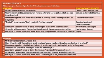 punctuation conventional signs in english grammar 20 worksheets with answers