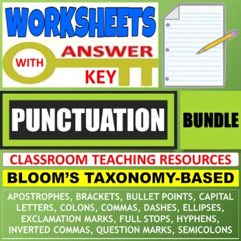 punctuation worksheets with answers bundle by john dsouza