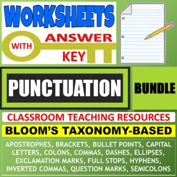 Preview of PUNCTUATION: WORKSHEETS WITH ANSWERS - BUNDLE